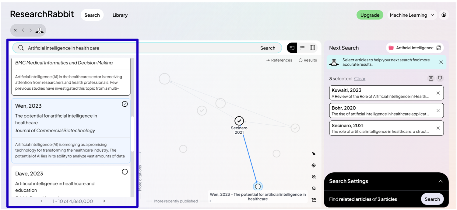  Paper discovery in researchrabbit