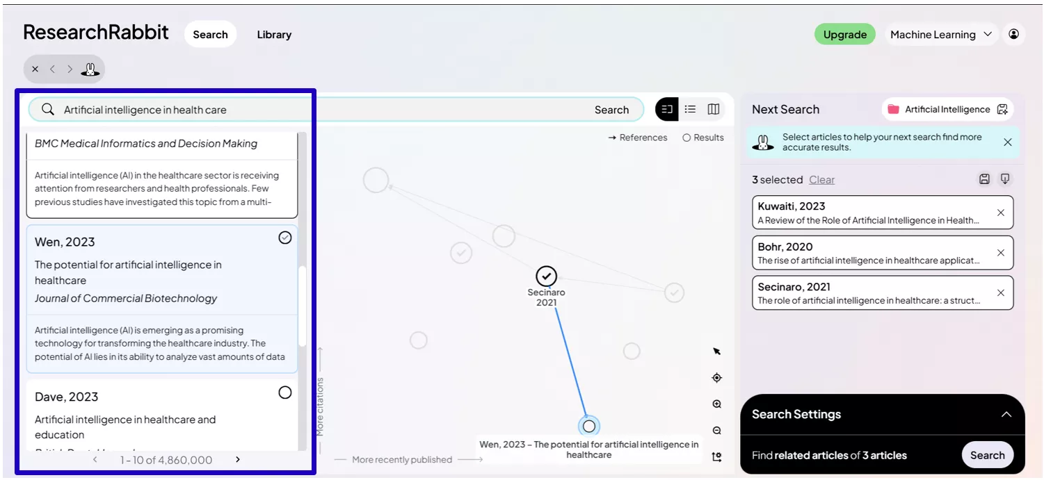  Paper discovery in researchrabbit