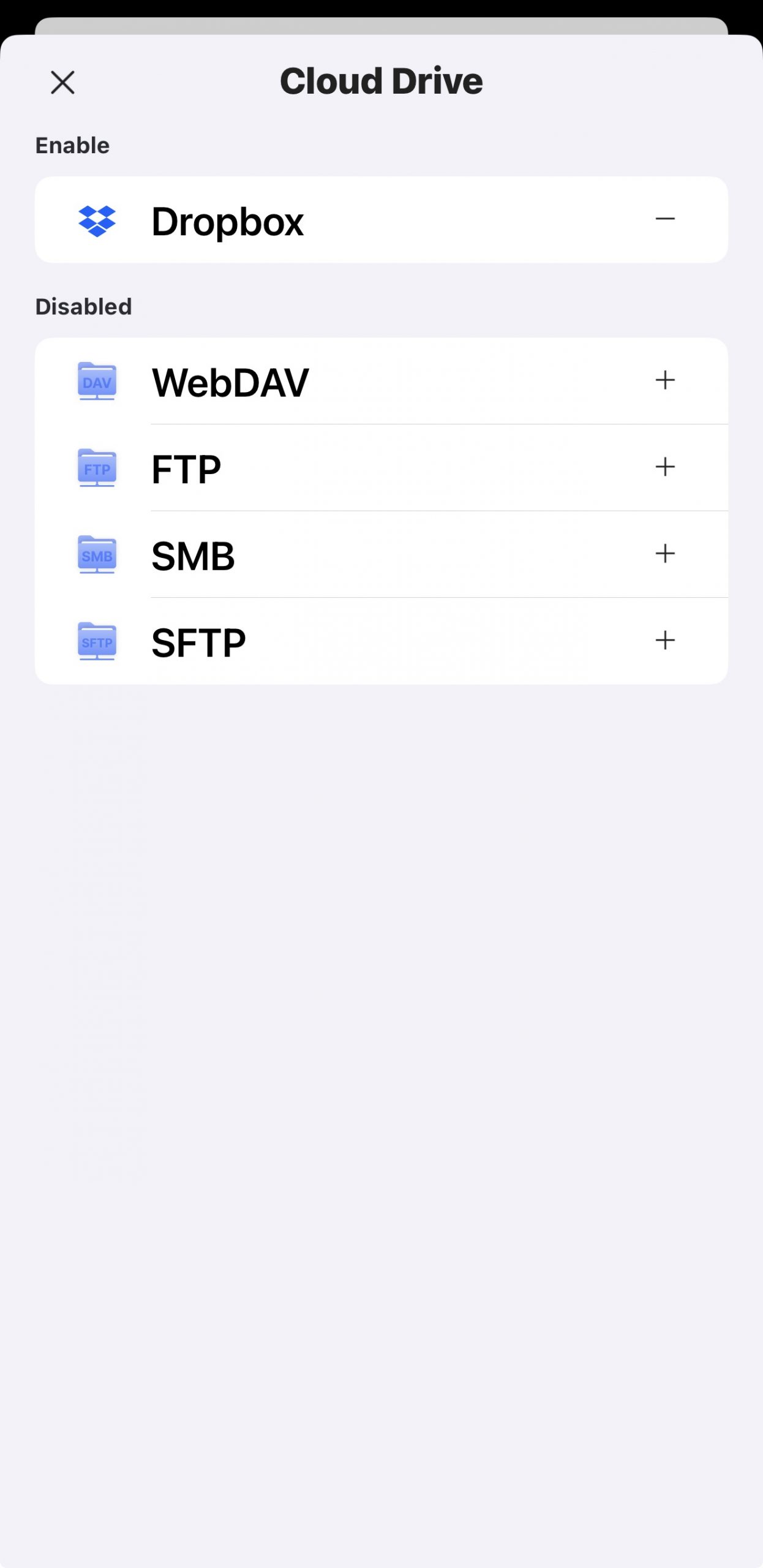 SMB and SFTP servers updf ios