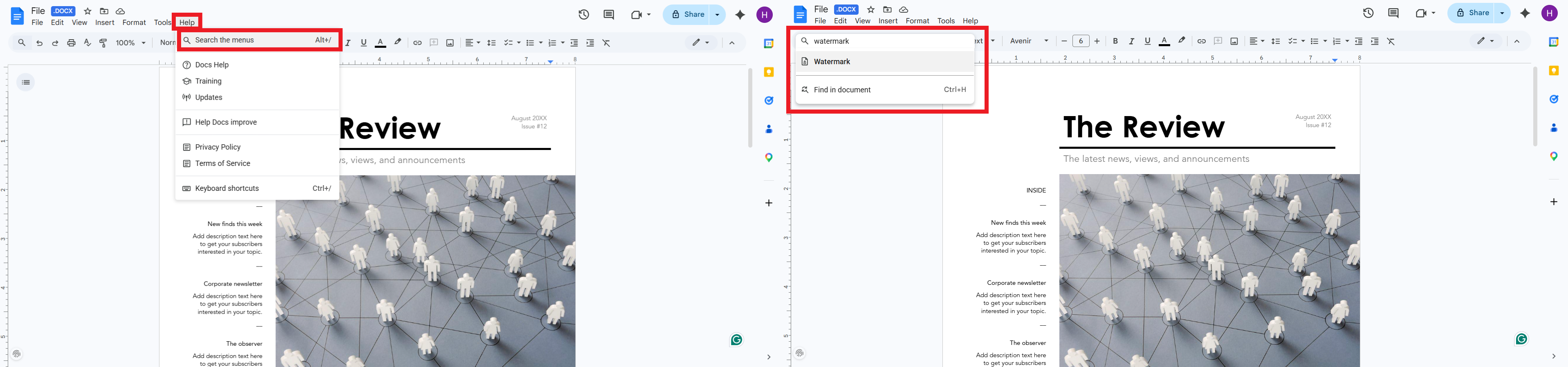 add watermark google docs help watermark