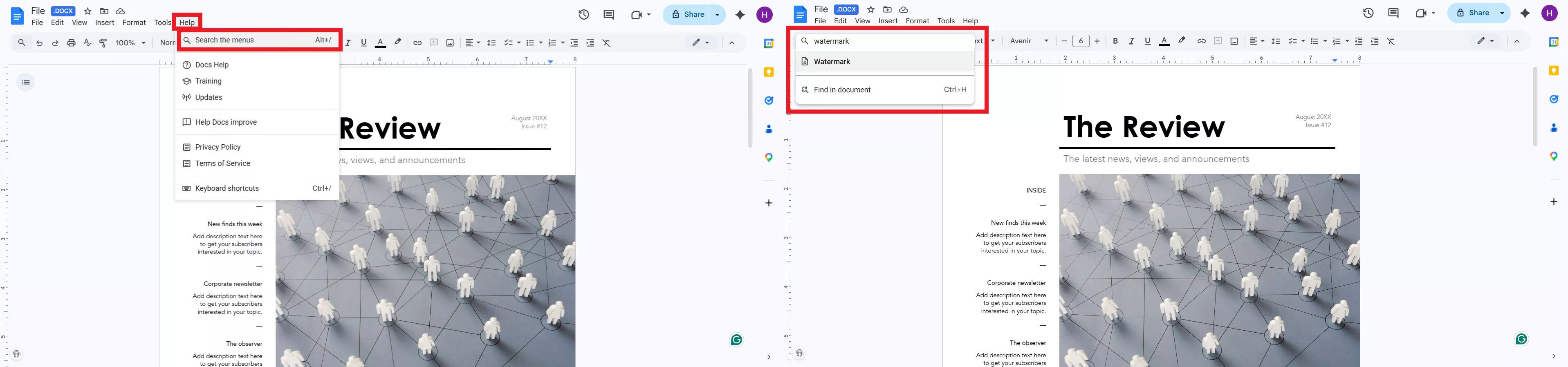 add watermark google docs help watermark