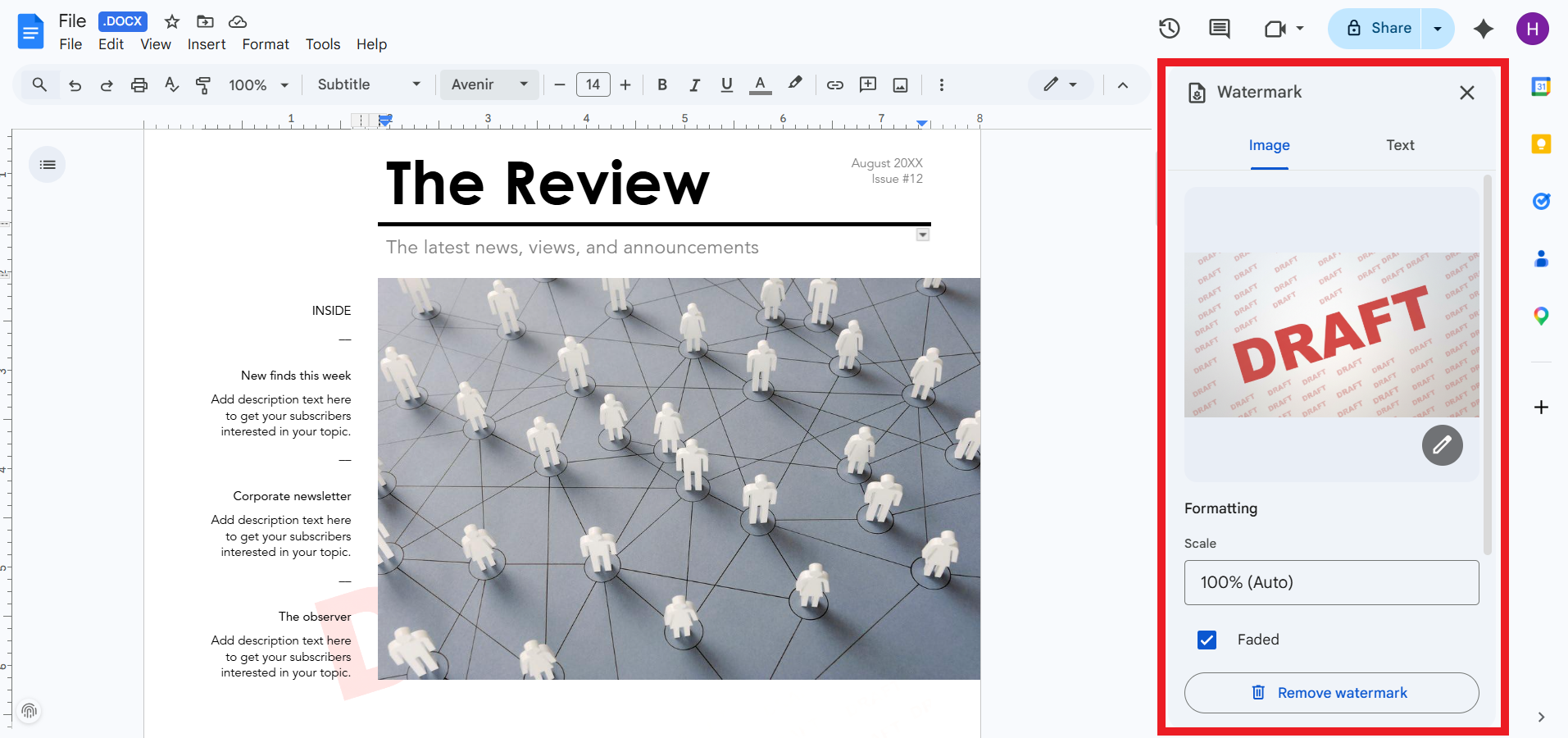 add watermark google docs image watermark