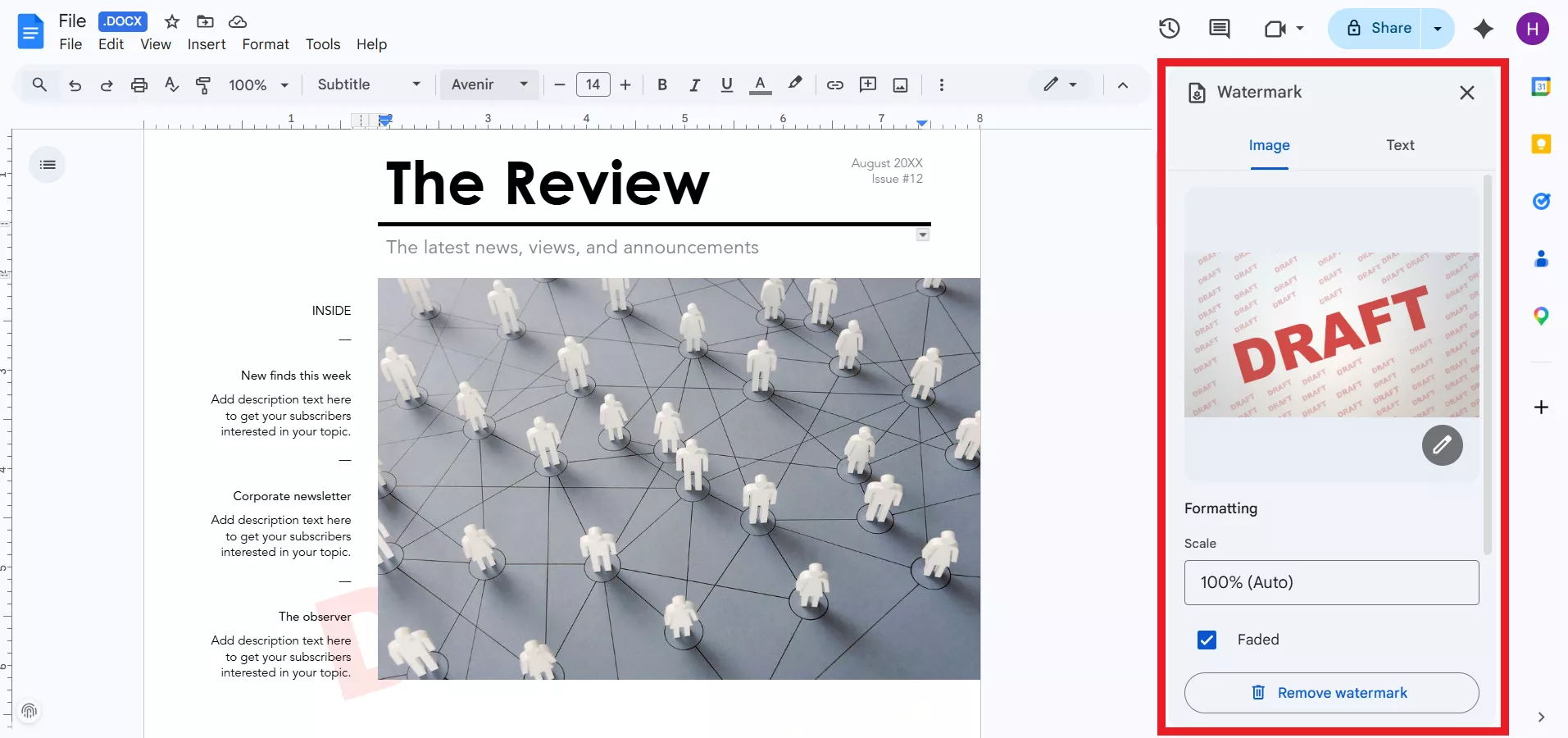 add watermark google docs image watermark