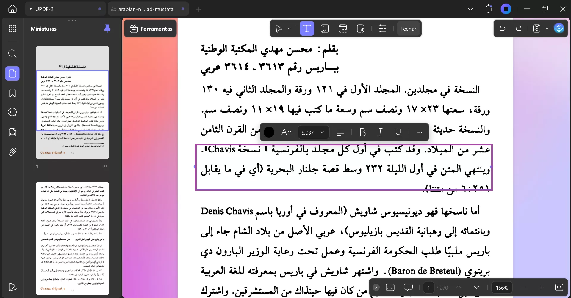 Adicionar texto em árabe ao PDF no UPDF para Windows