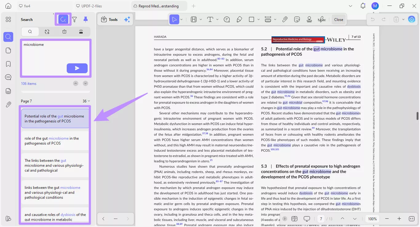 ai semantic search in updf