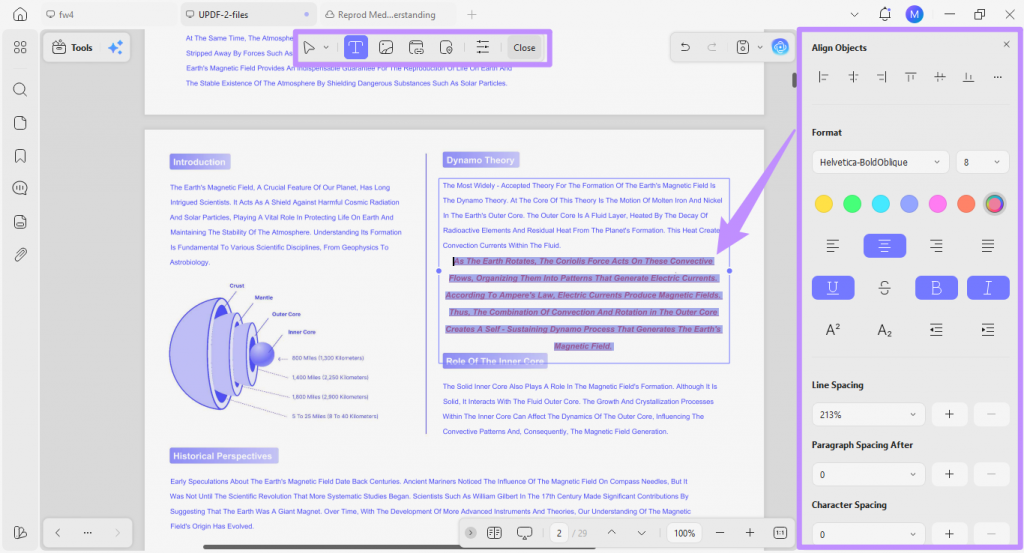 updf text editing tools