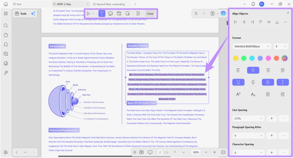 updf text editing tools
