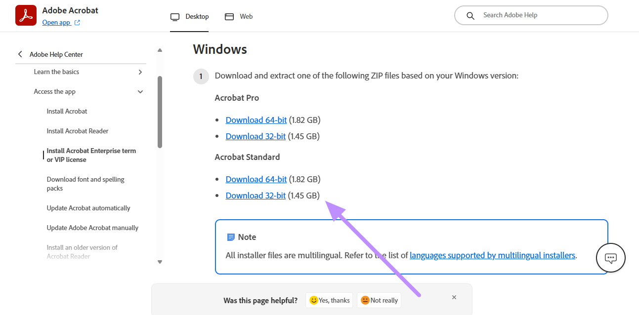 download 32 bit adobe dc