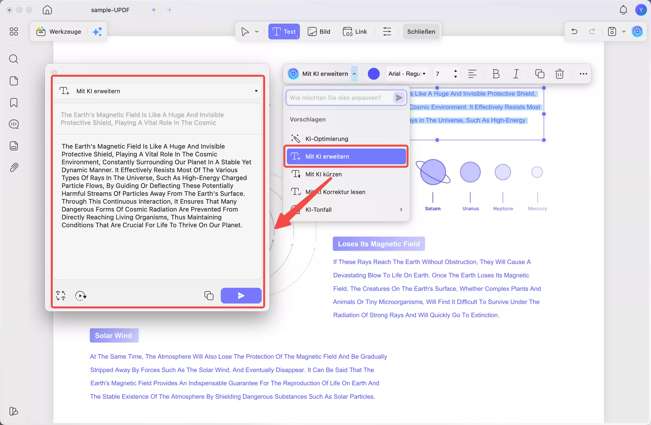  Antwort auf die Voreinstellung „AI Expand“