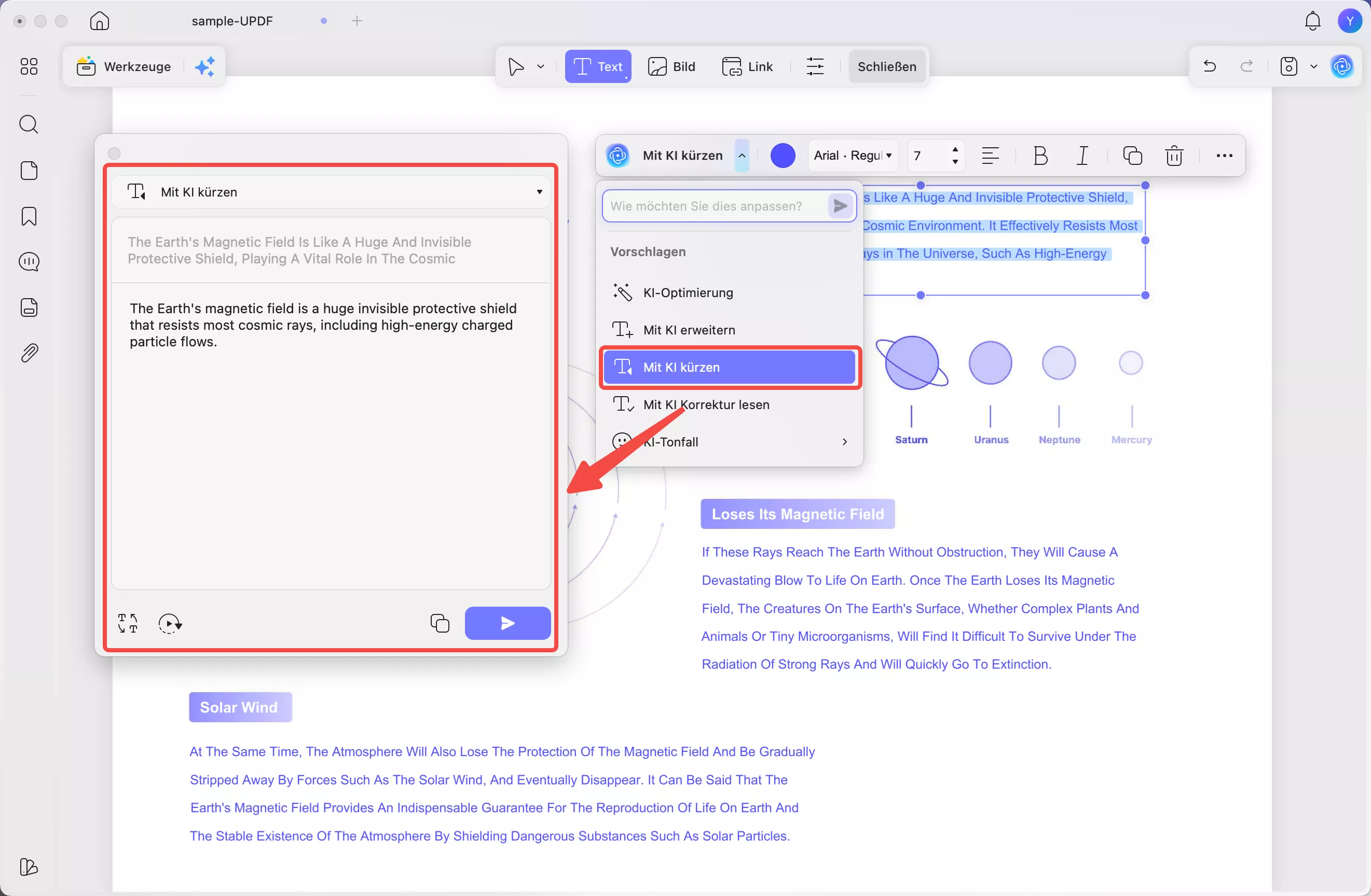 Antwort auf die AI-Voreinstellung „Verkürzen“