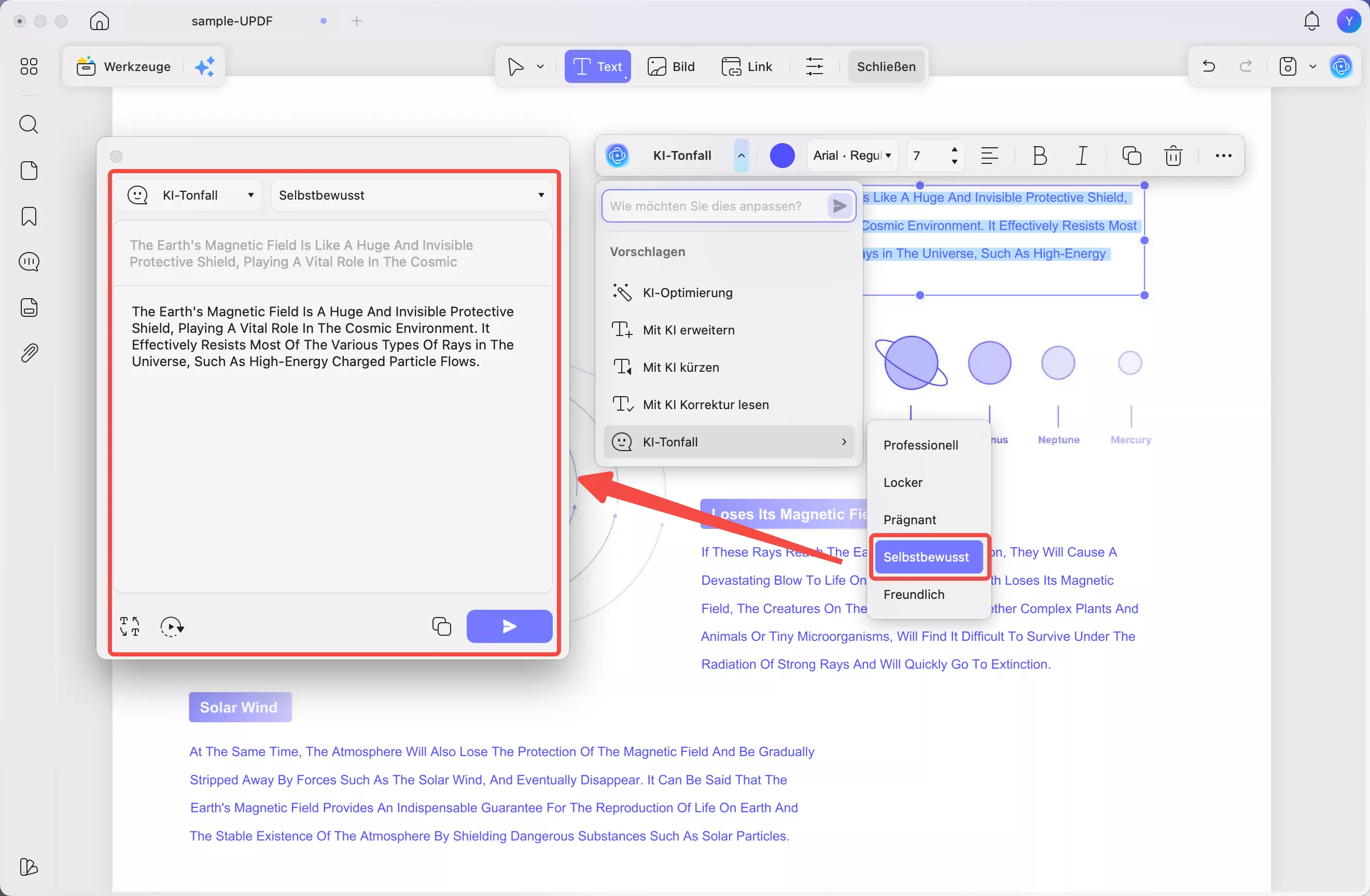  Reaktion auf die KI-Klangvoreinstellung
