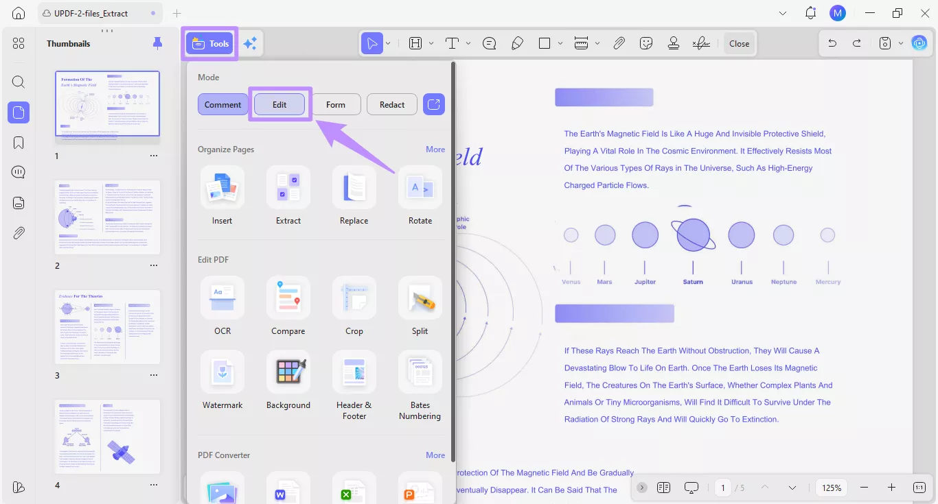 select edit under the tools menu