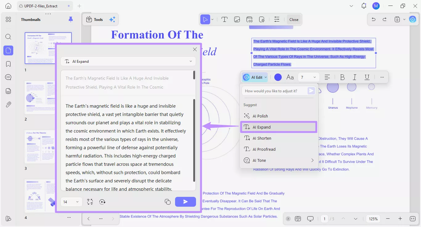  response to ai expand preset