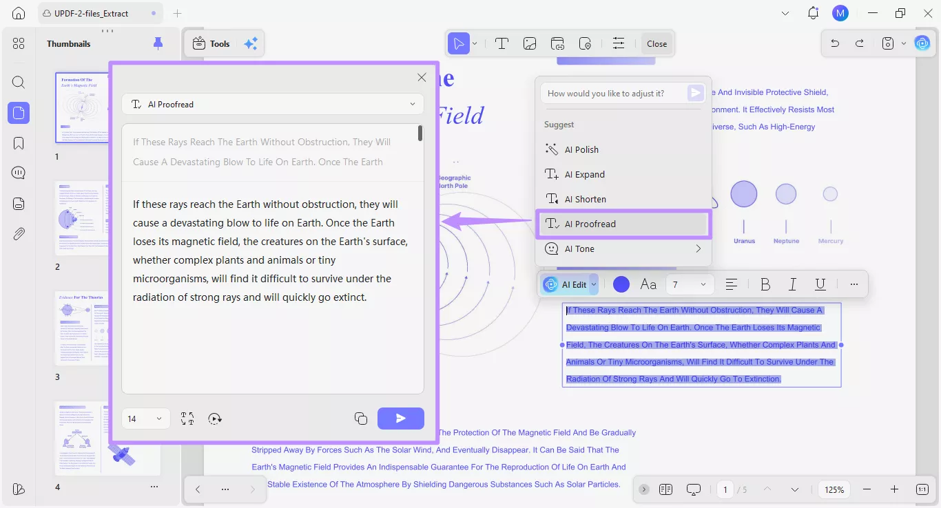  response to ai proofread preset