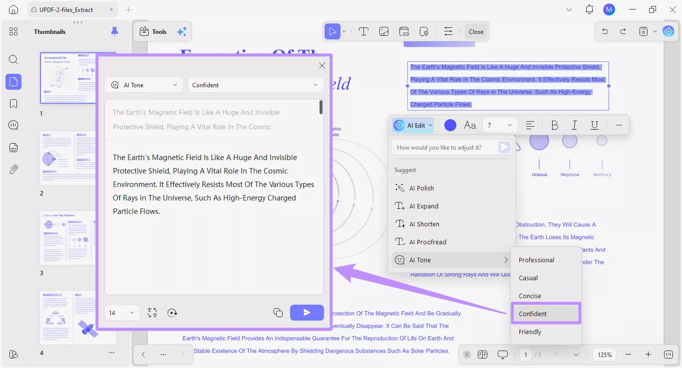  response to ai tone preset