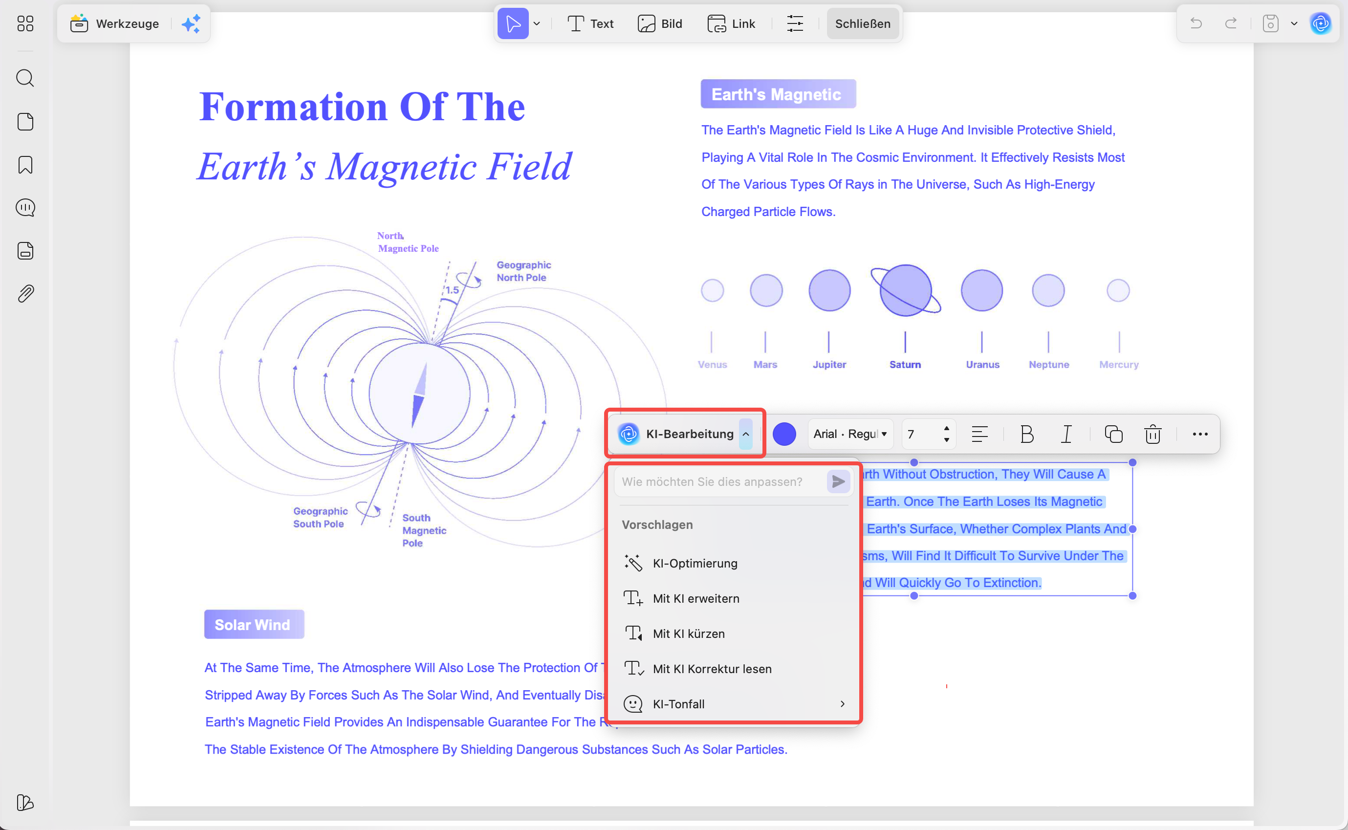 updf ai editing suite helps polish text