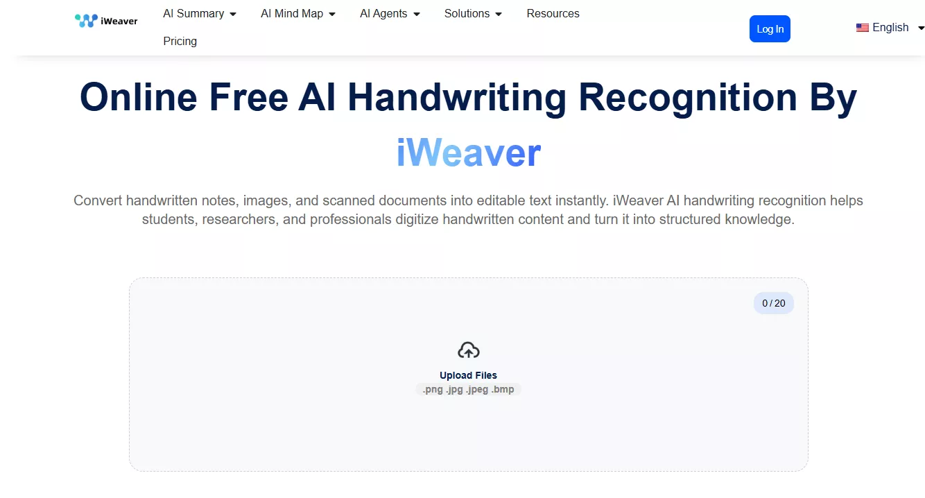 iweaver handwriting to text online interface
