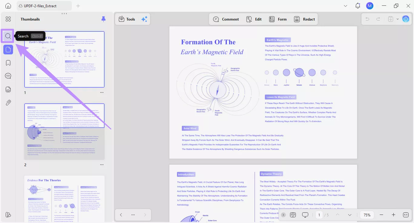  click the search tool