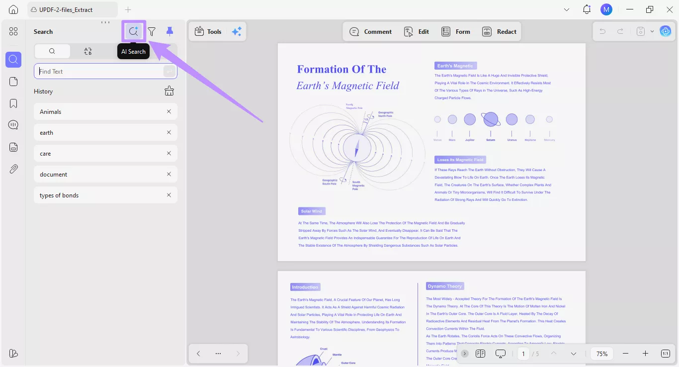 click the ai search icon