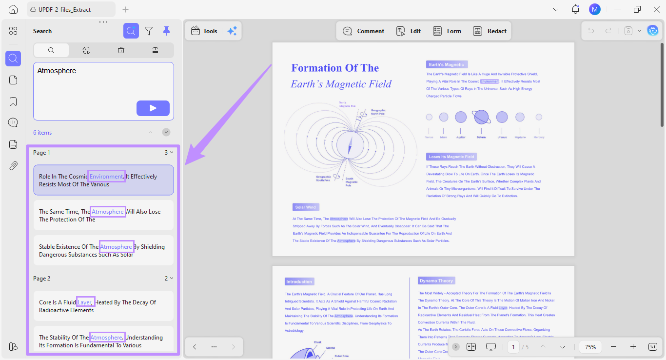 view the semantic search results