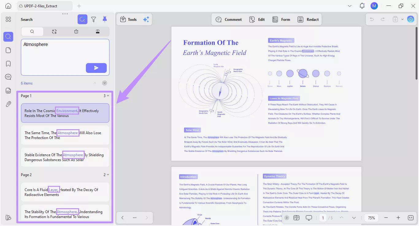 view the semantic search results