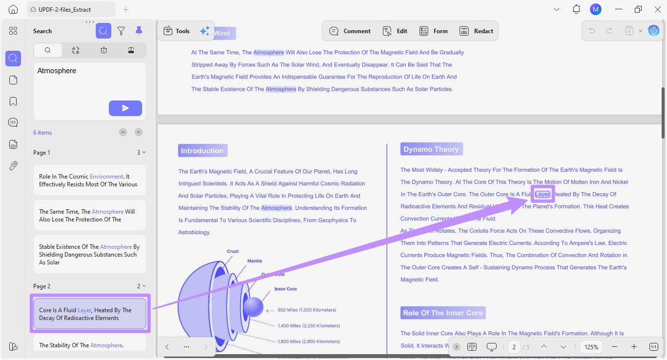  locate the identified terms in the pdf