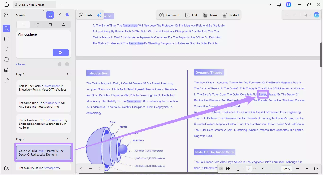  locate the identified terms in the pdf
