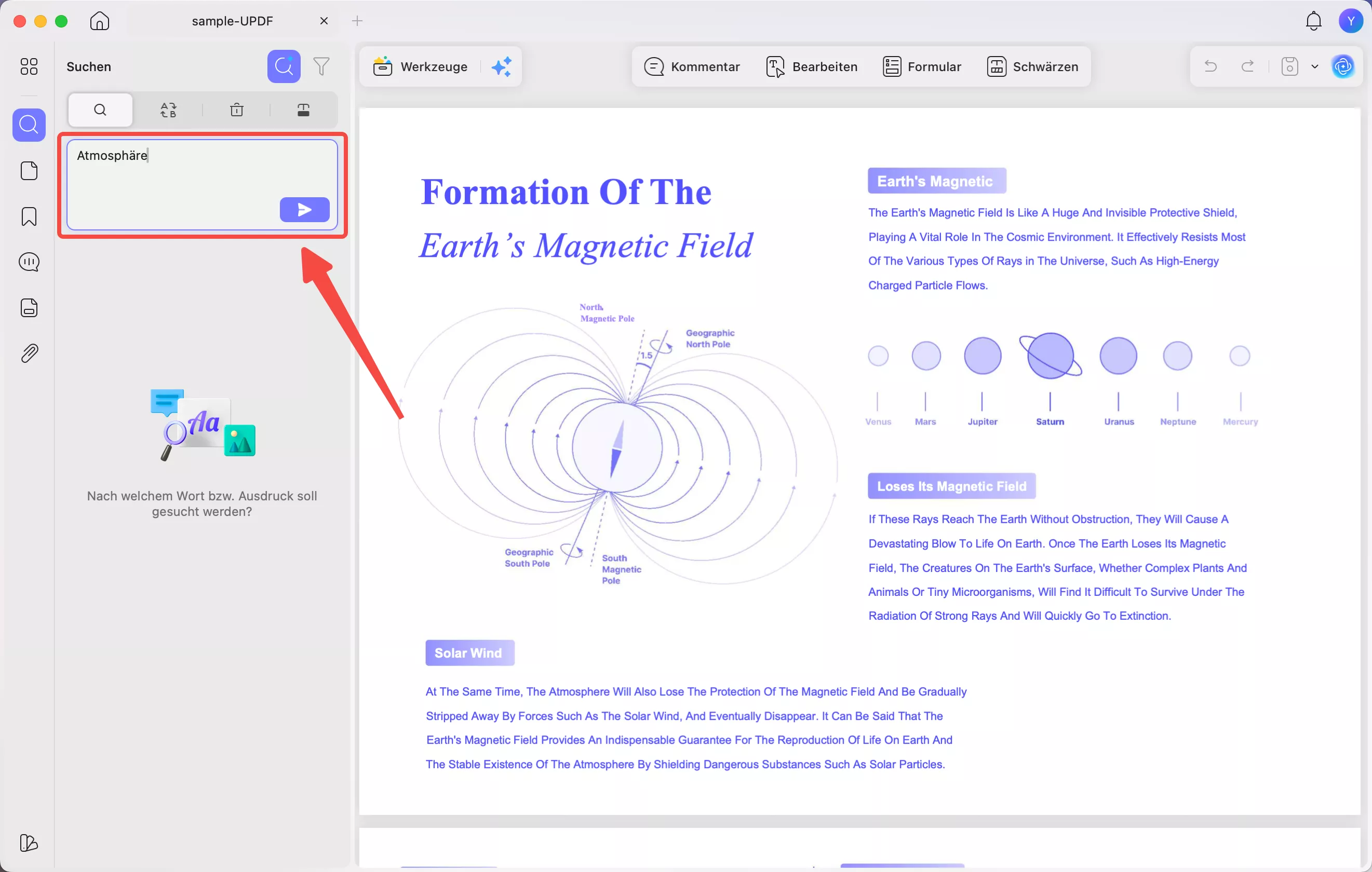  Geben Sie einen Suchbegriff oder eine Suchphrase ein