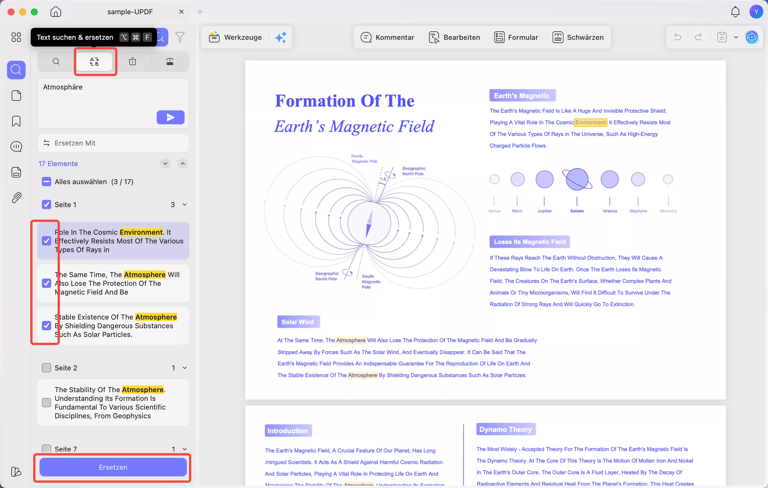  Semantische Textstellen in UPDF suchen und ersetzen