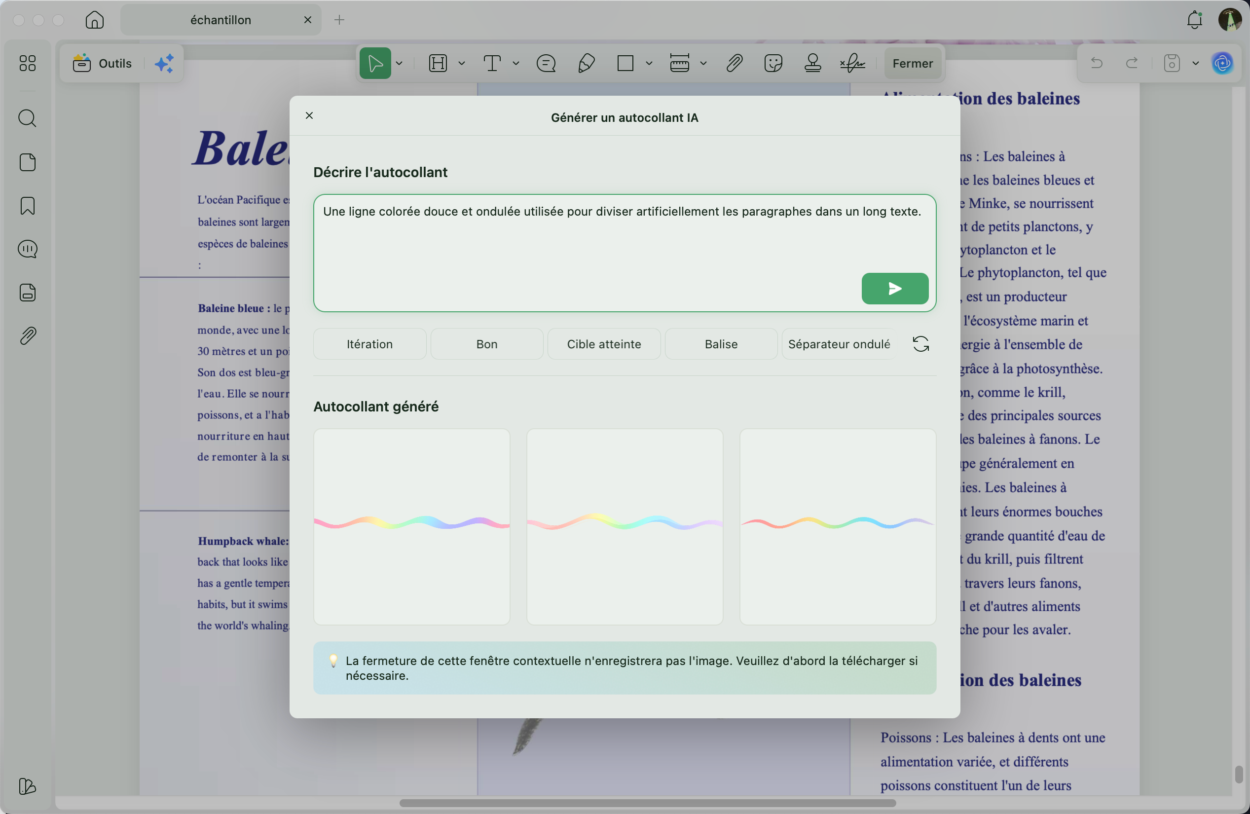générer des tampons, autocollants, arrière-plans ou filigranes avec l’IA UPDF