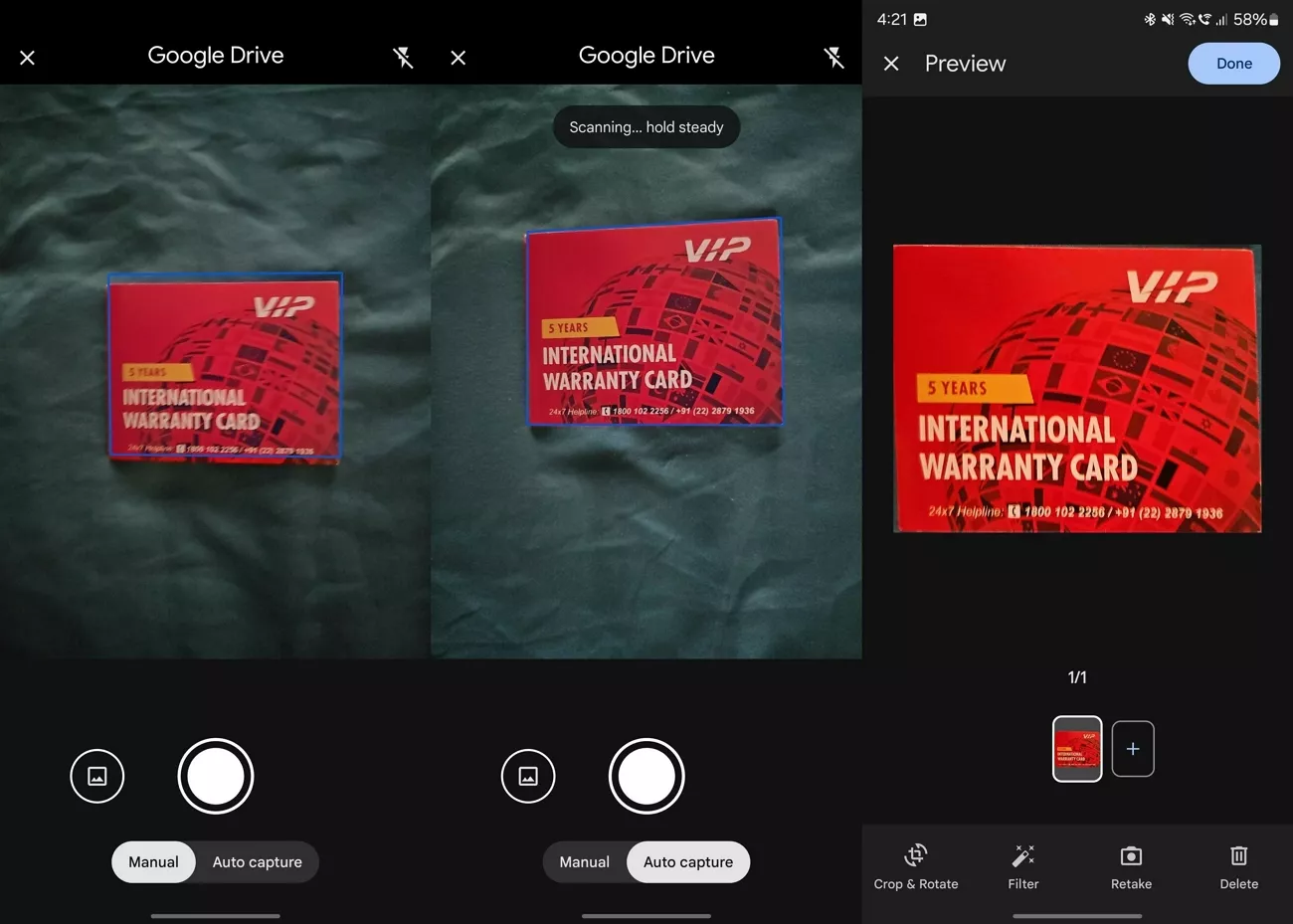 google drive free page scanner