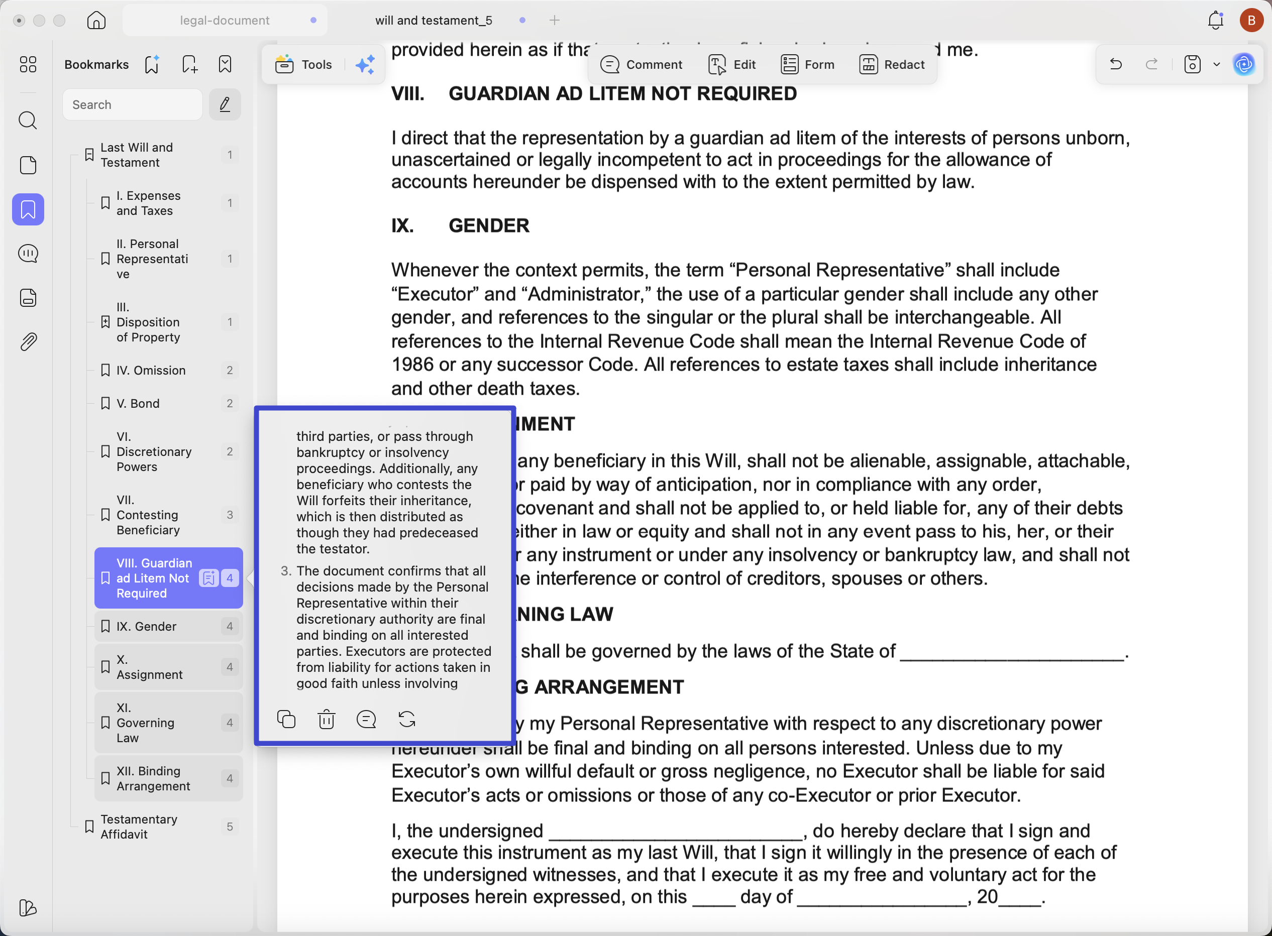 bookmark-summarizing-for-legal