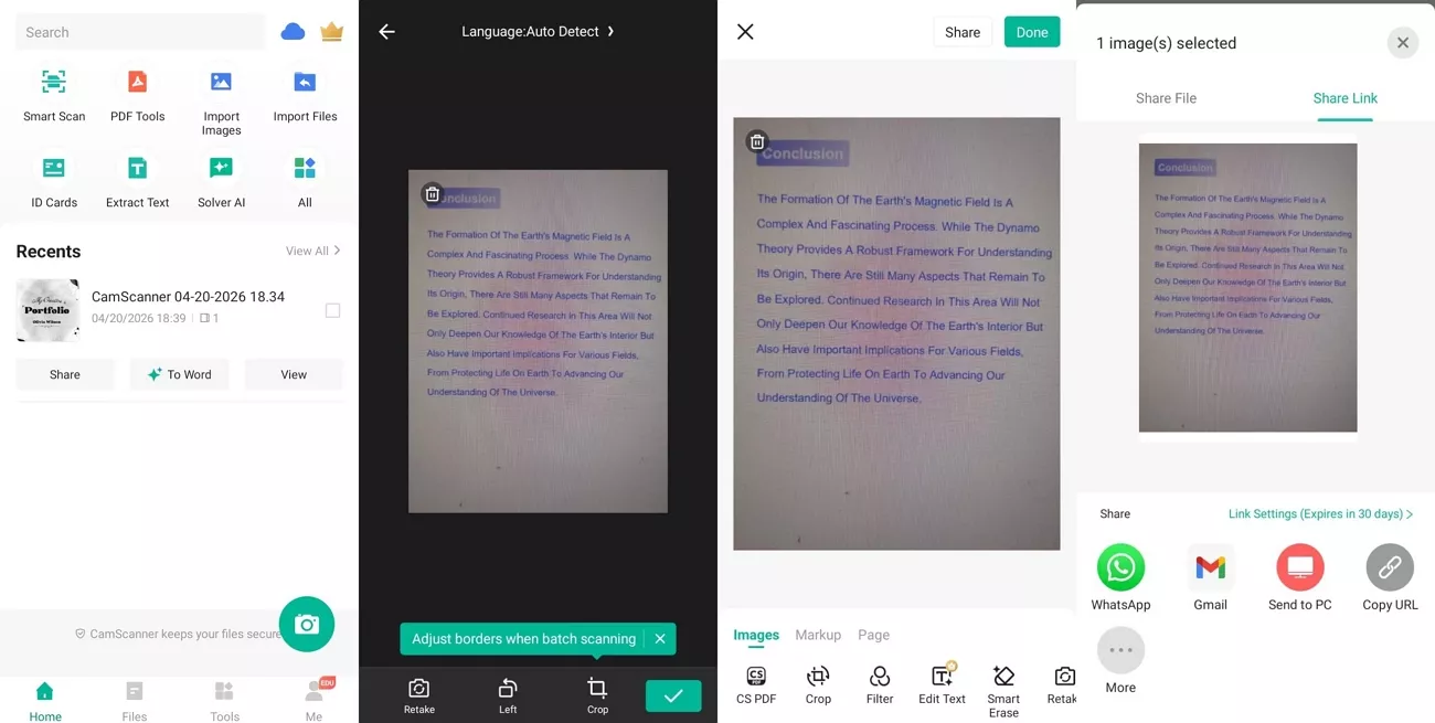 camscanner android app core functions