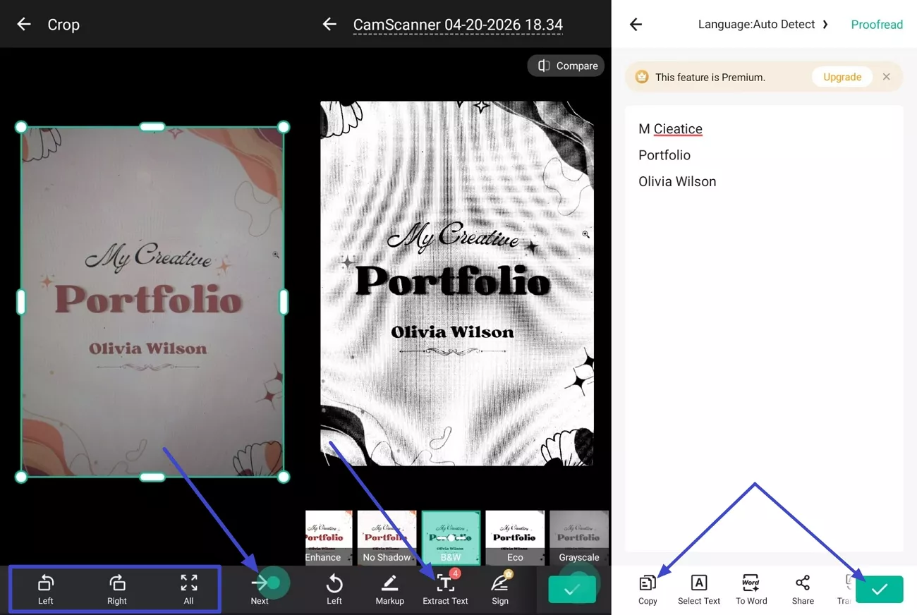  perform ocr capture camscanner image