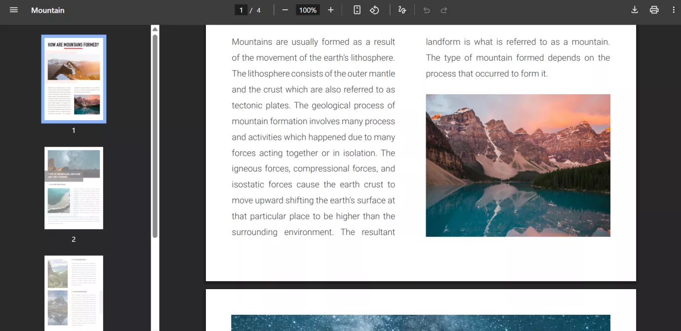 main interface of chrome pdf viewer