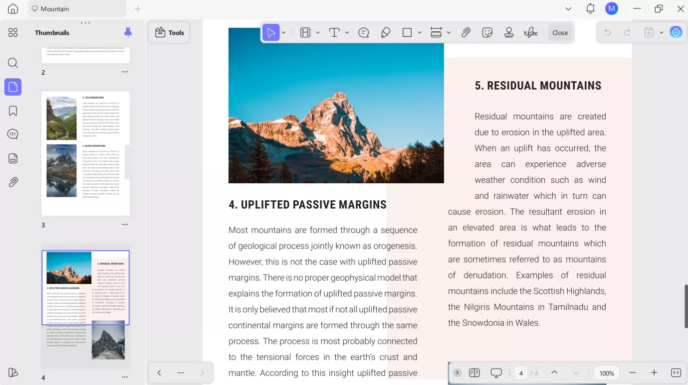main interface of updf