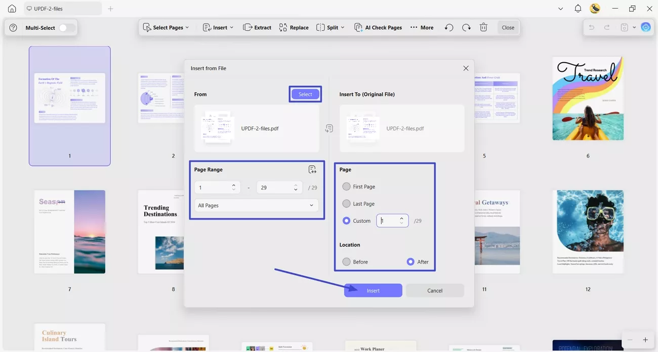 use updf organize page combine pdfs
