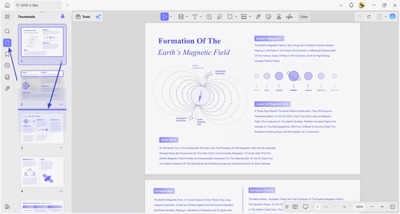 drag drop pages pages change position