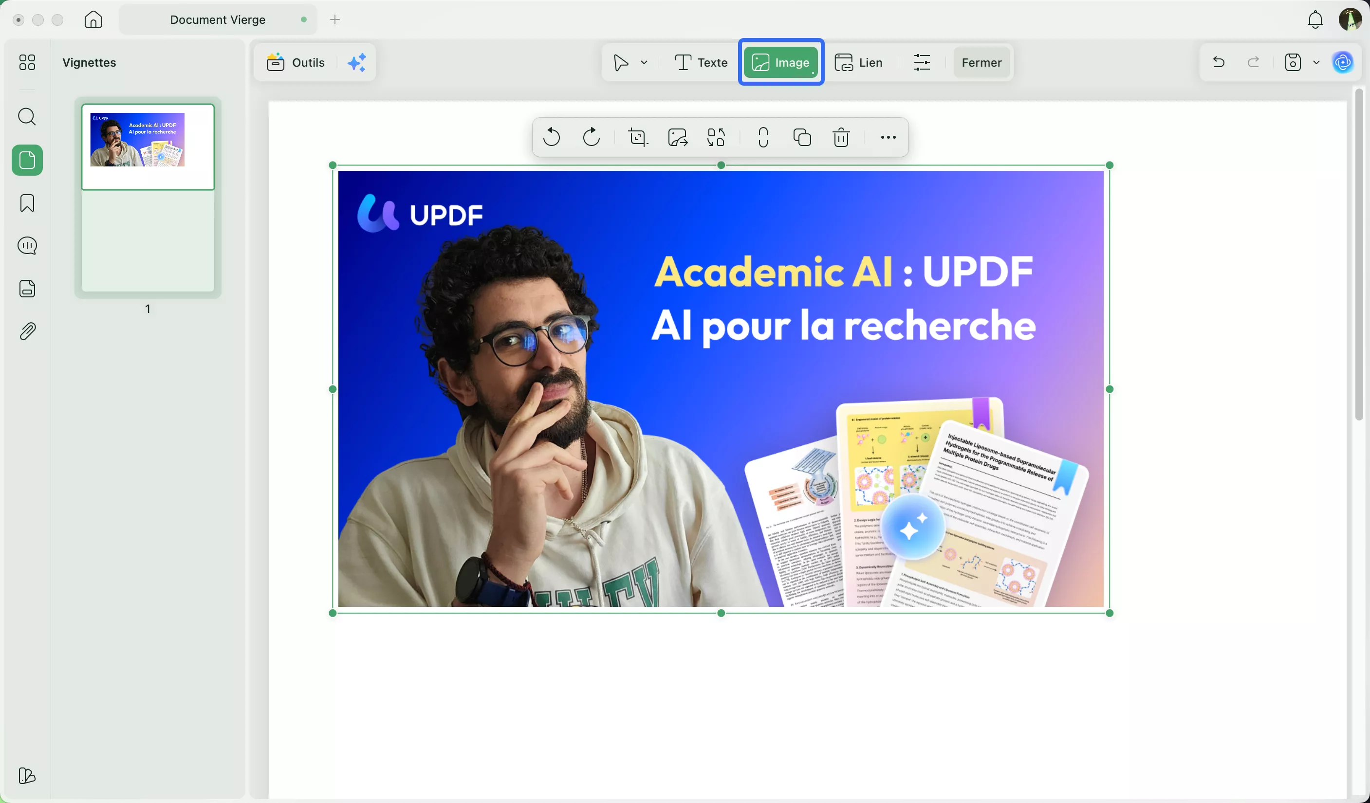 Coller la capture d'écran dans le PDF