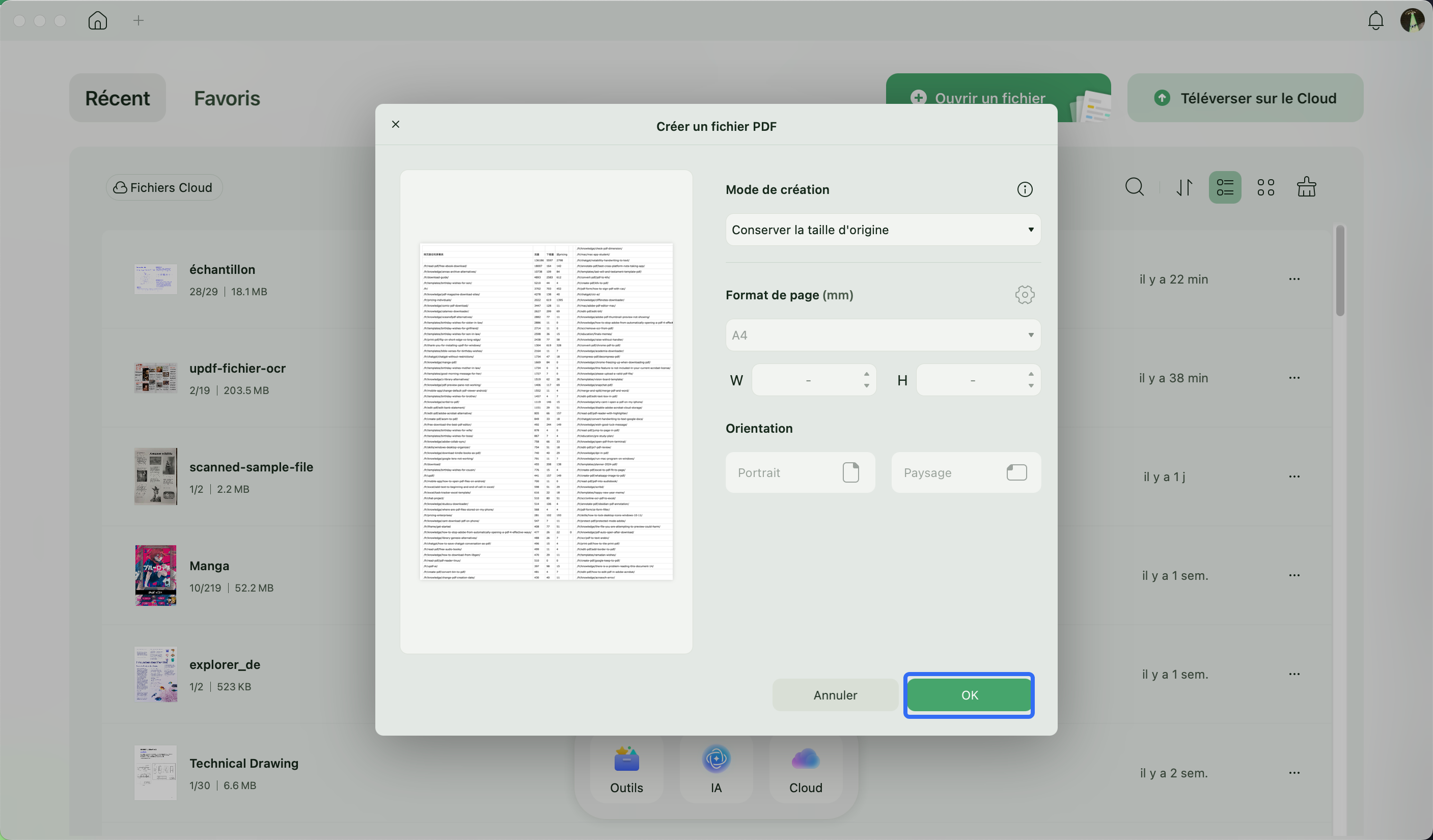 créer un PDF à partir d'une image