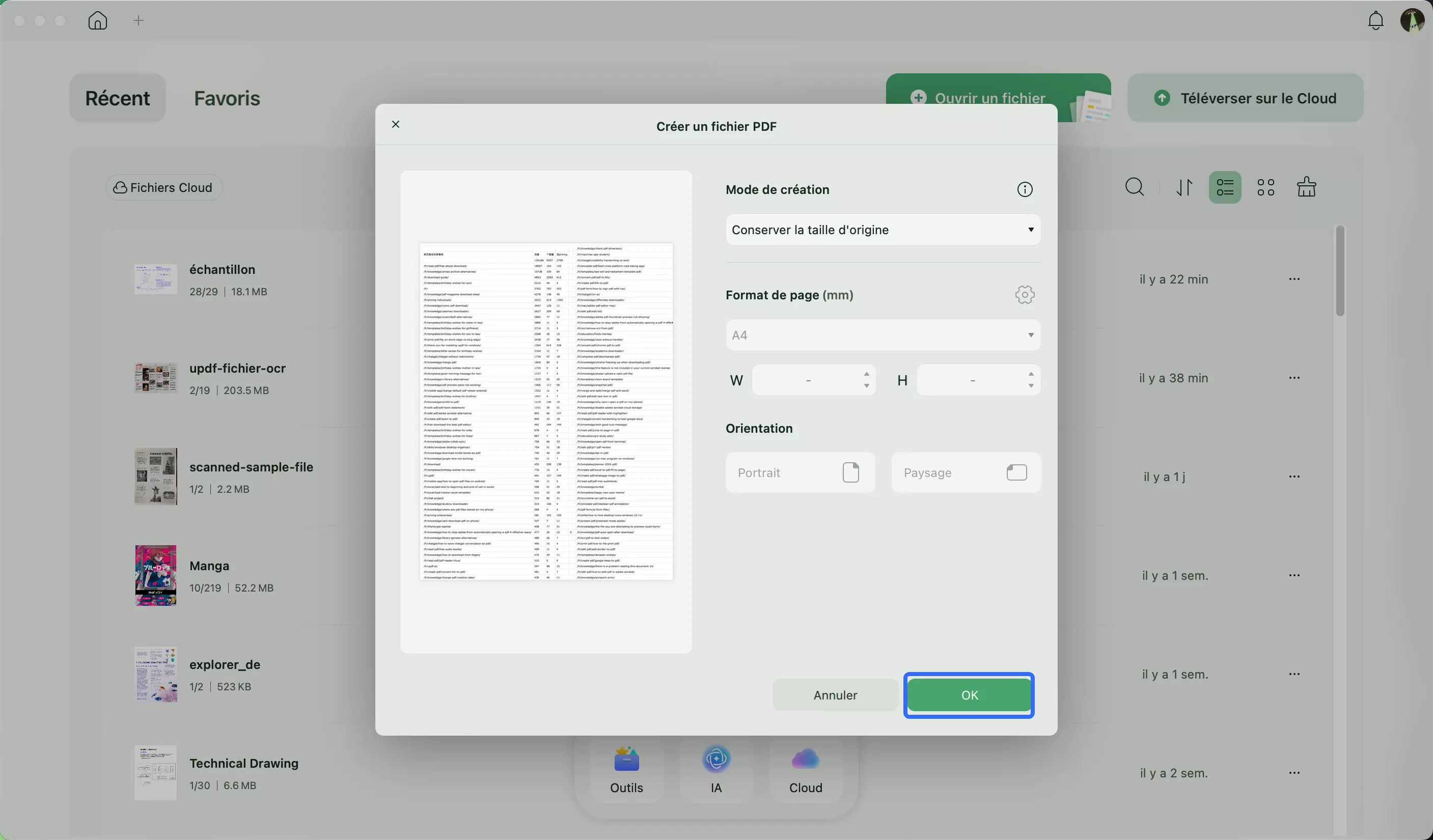 créer un PDF à partir d'une image
