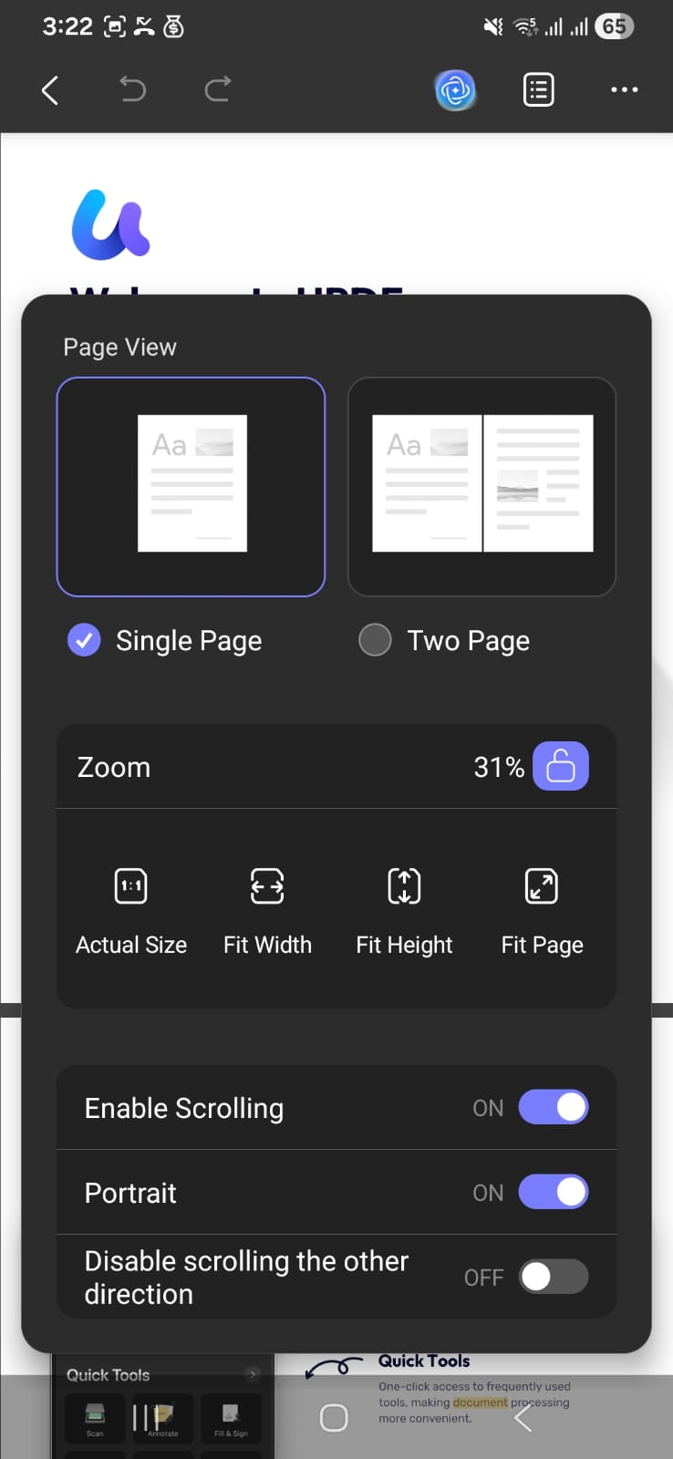  updf page layout options