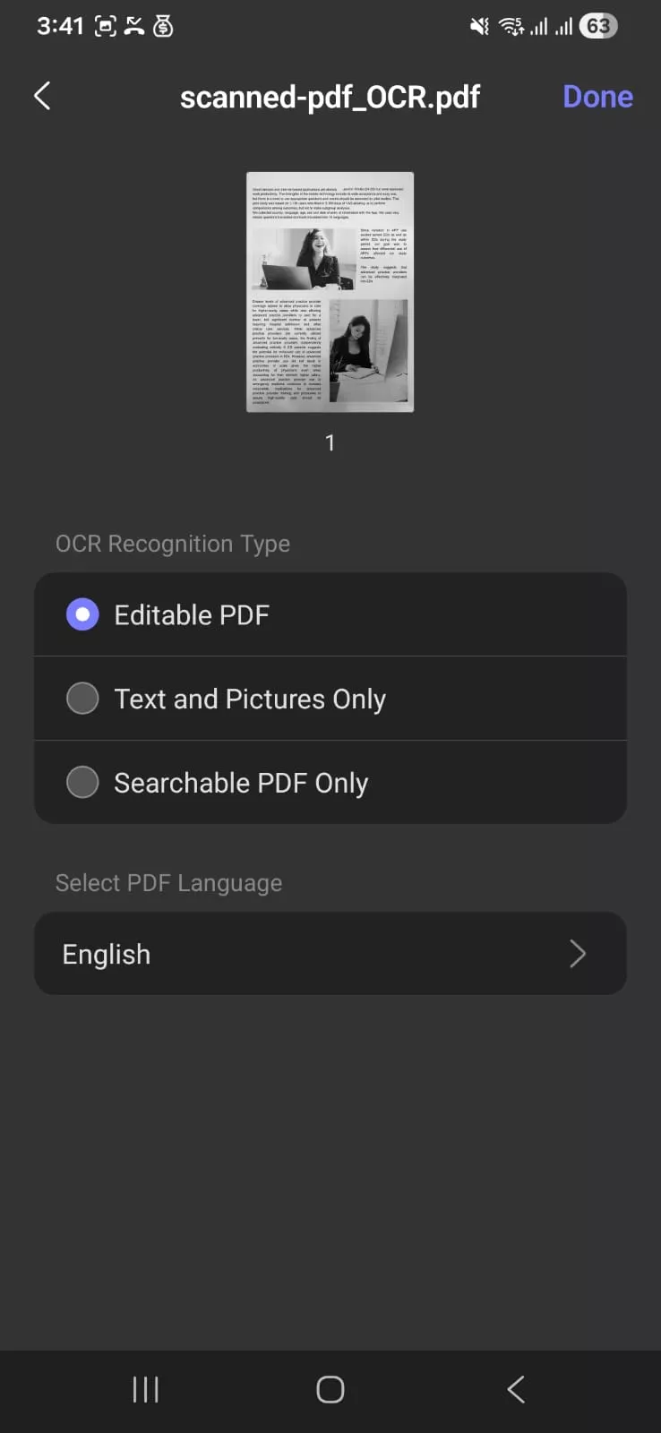 updf updf ocr tool interface