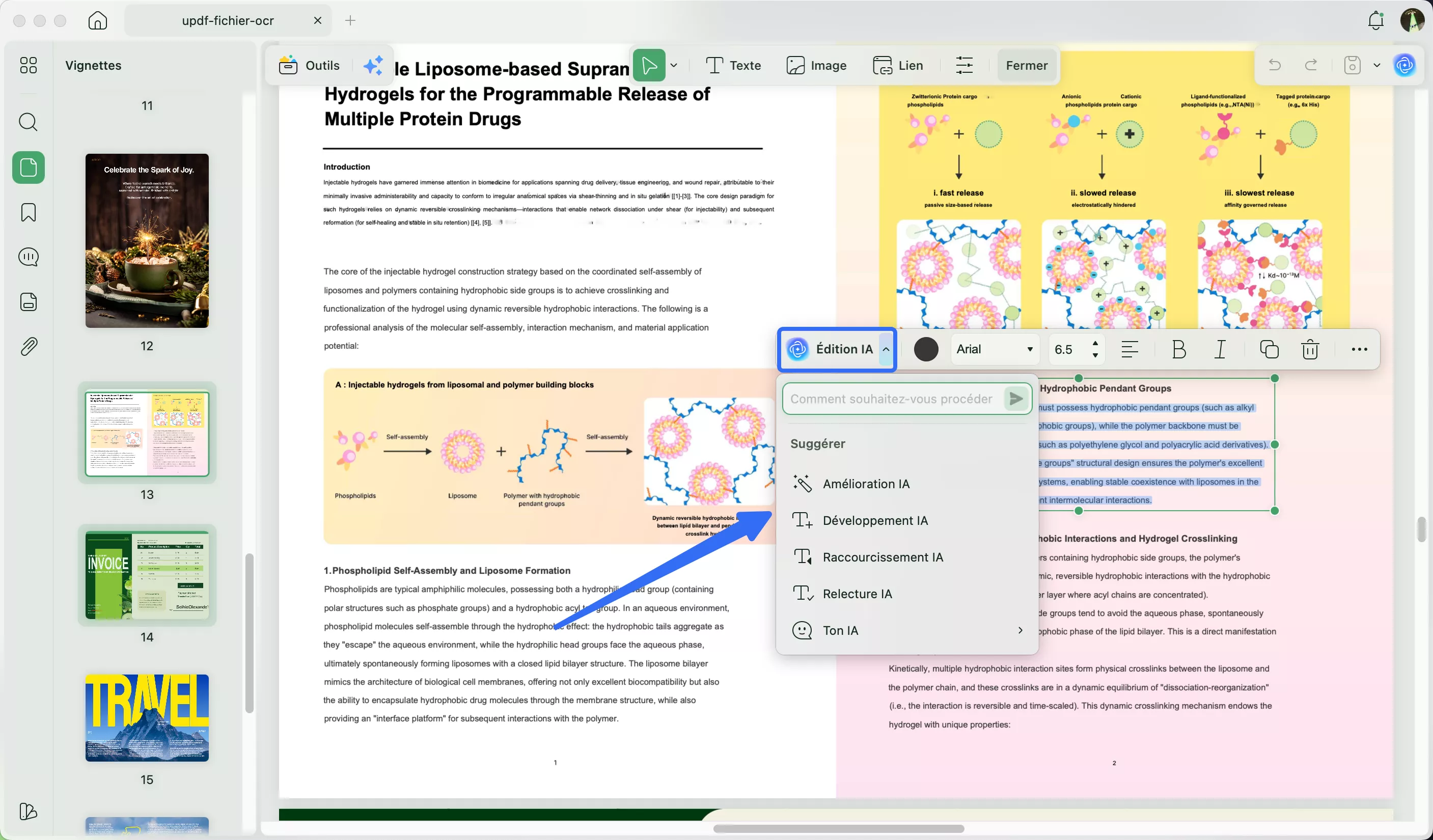 cliquez sur le menu déroulant « Modifier l'IA ».