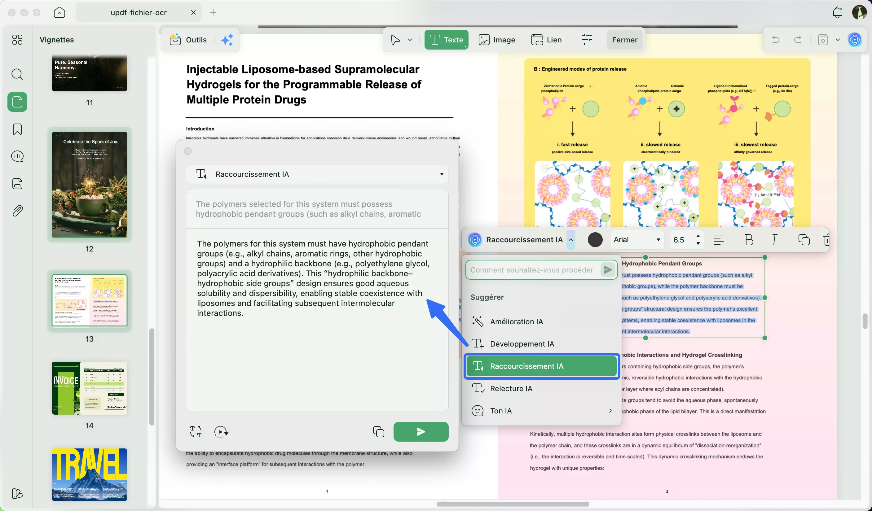 réponse à la préréglage de raccourcissement de l'IA