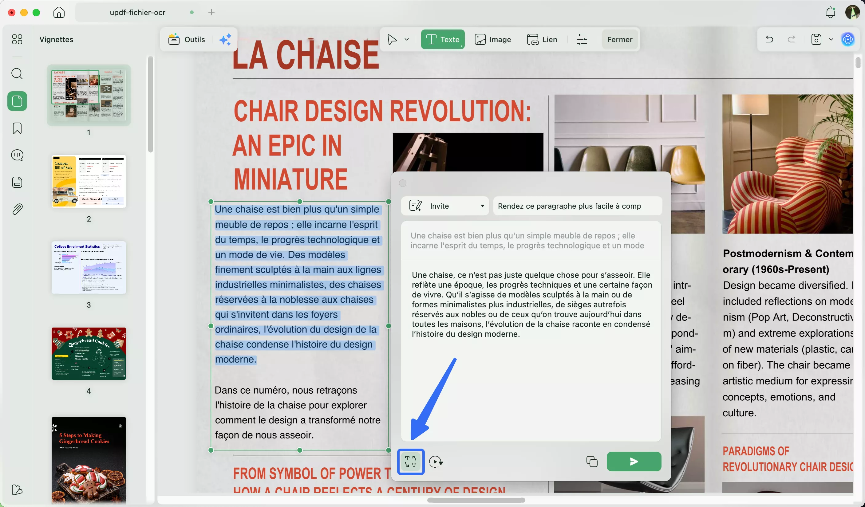 cliquez sur l'option de remplacement