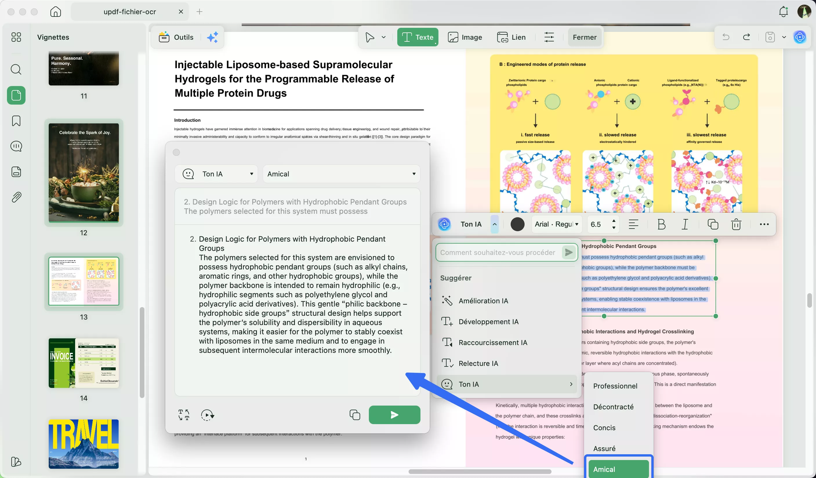 réponse au préréglage de tonalité IA