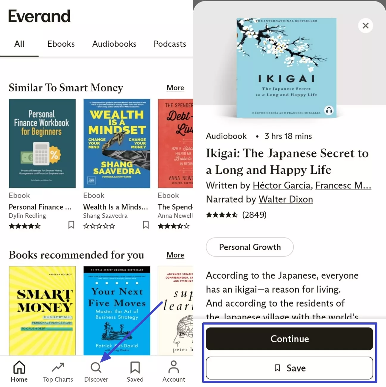 search favourite everand content