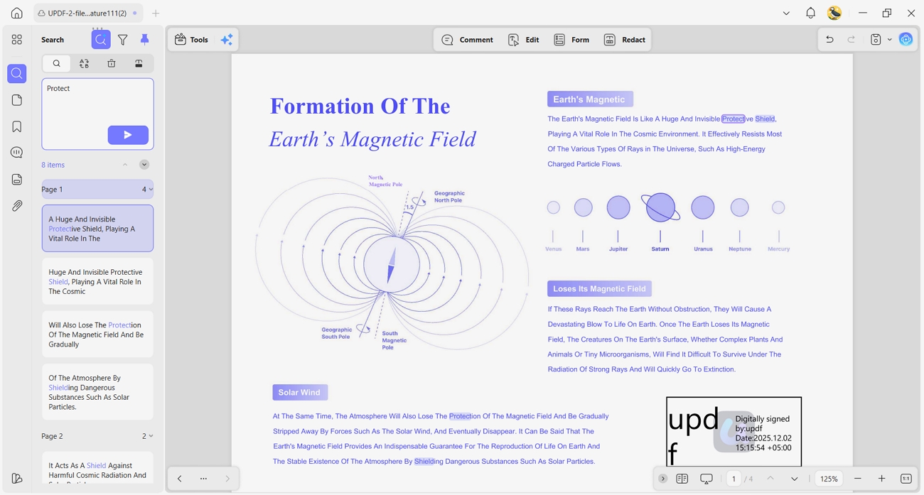 search keyword meaning updf semantic assistant