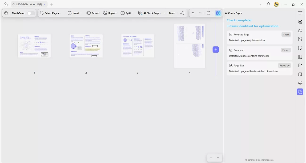 ai page check detect problematic pages